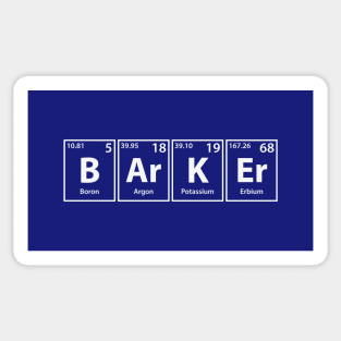 Barker (B-Ar-K-Er) Periodic Elements Spelling Sticker